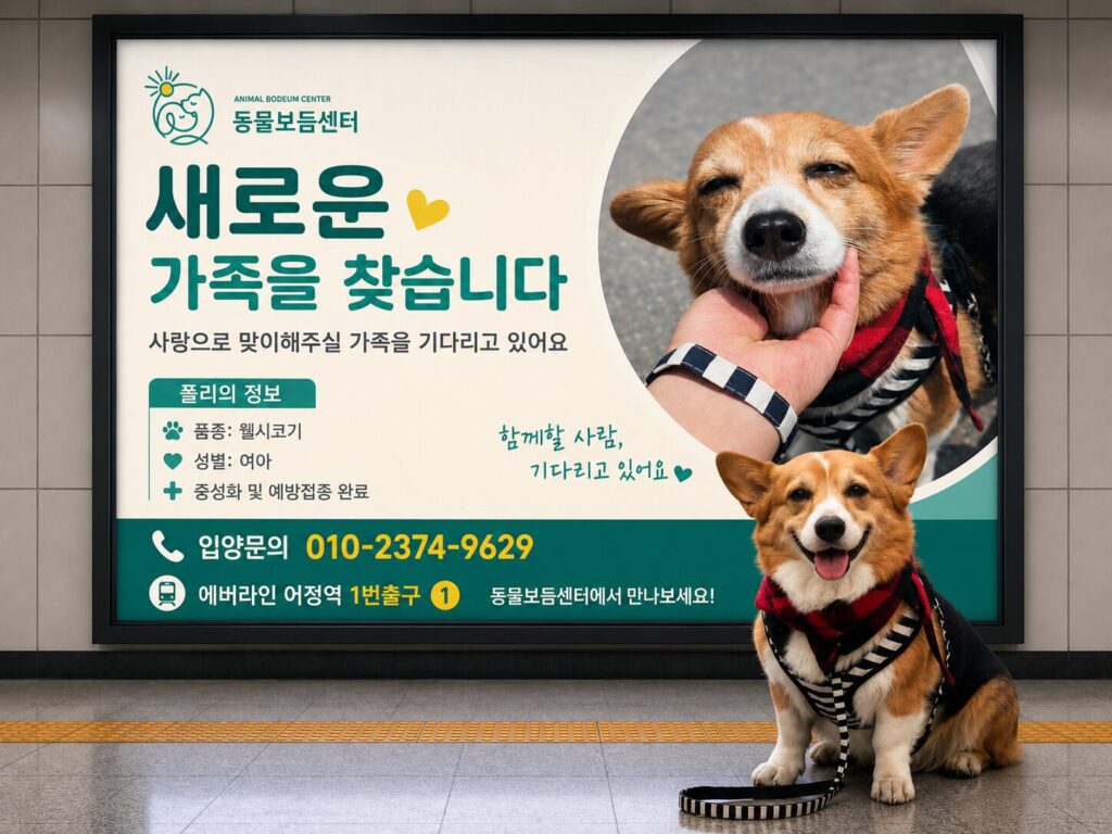 긴꼬리를 가진 웰시코기 폴리의 새로운 가족을 기다립니다 🐾